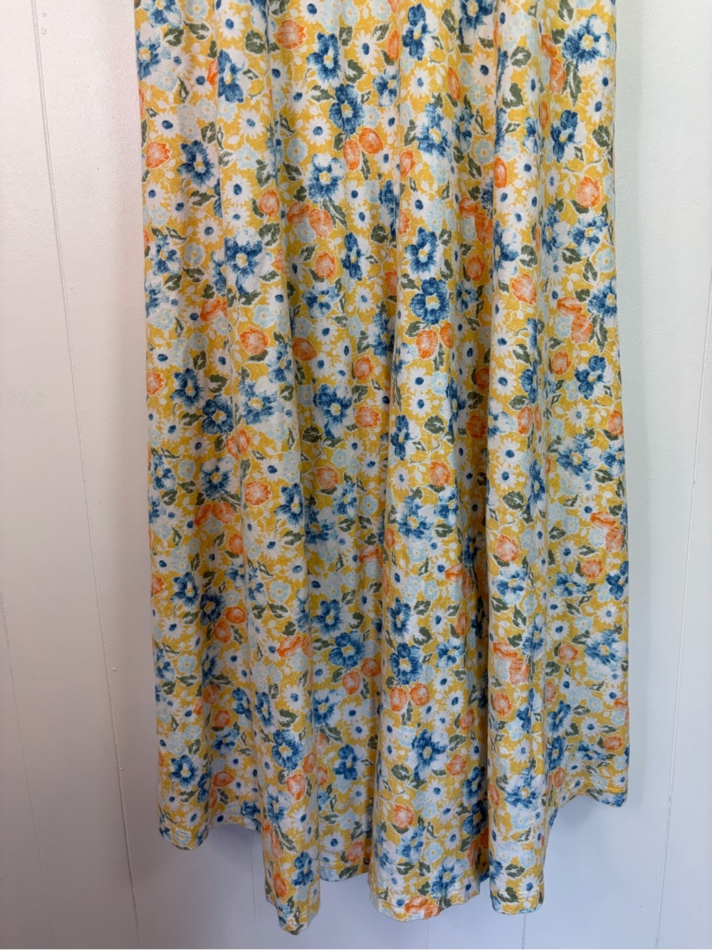 Chaps Floral Maxi Dress Women’s Medium Petite Cottagecore Prairie Summer Yellow - Picture 5 of 10